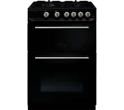 Rangemaster Arleston 60 cm Gas Cooker - Black & Chrome